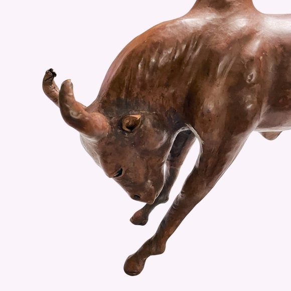 VTG Leather Wrapped Bull Sculpture Rustic , Handmade Figurine
15”L x 5"w x 9.5"H - Picture 3 of 12
